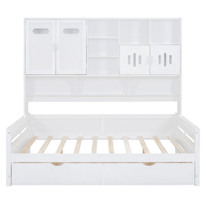 Daybed With All-In-One Cabinet And Shelf