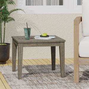 Dexterity - Outdoor Square Side Table With Wood Frame - Gray - Best Buy Furniture