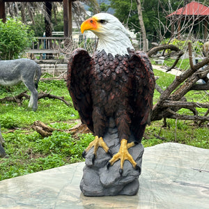 13" H x 24.4" L Large Standing Bald Eagle Garden Statue