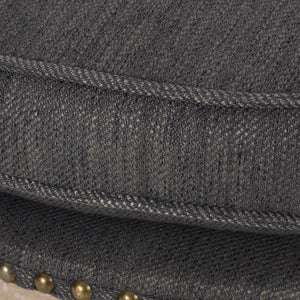 Round Pet Sofa, Wide Upholstered Pet Bed - Charcoal