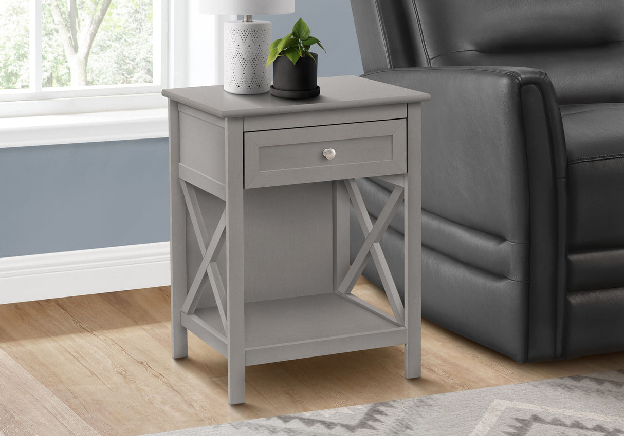 Accent End Table, 2 Tier, Storage Drawer, Transitional Style - Best Buy Furniture