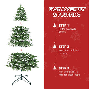 7FT Artificial Christmas Tree with White-Tipped PE & PVC Mix