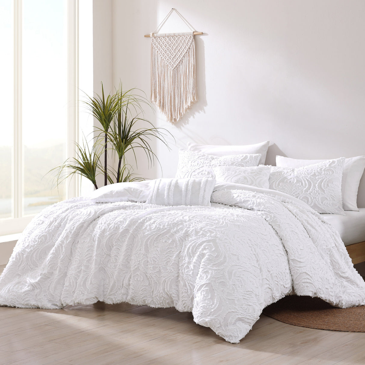 Rhapsody-6-Pc-Cotton-Clip-Jacquard-Bedding-Ensemble-Quilts-&-Comforters