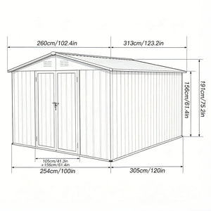 10' x 8' Garden Sheds Outdoor Storage Sheds