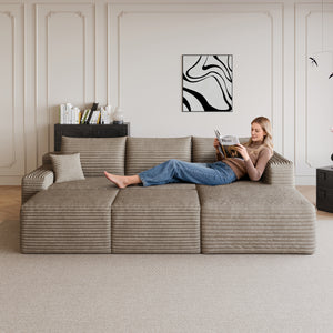 95" Cloud Sectional Sofa with 2 Ottomans