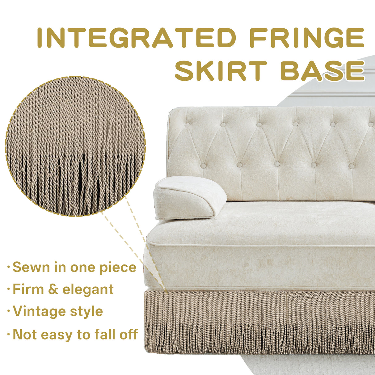 Soft Velvet Chesterfield Style Sofa