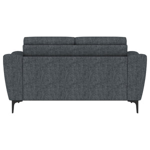 Oberle - Upholstered Sloped Track Arm Loveseat - Charcoal