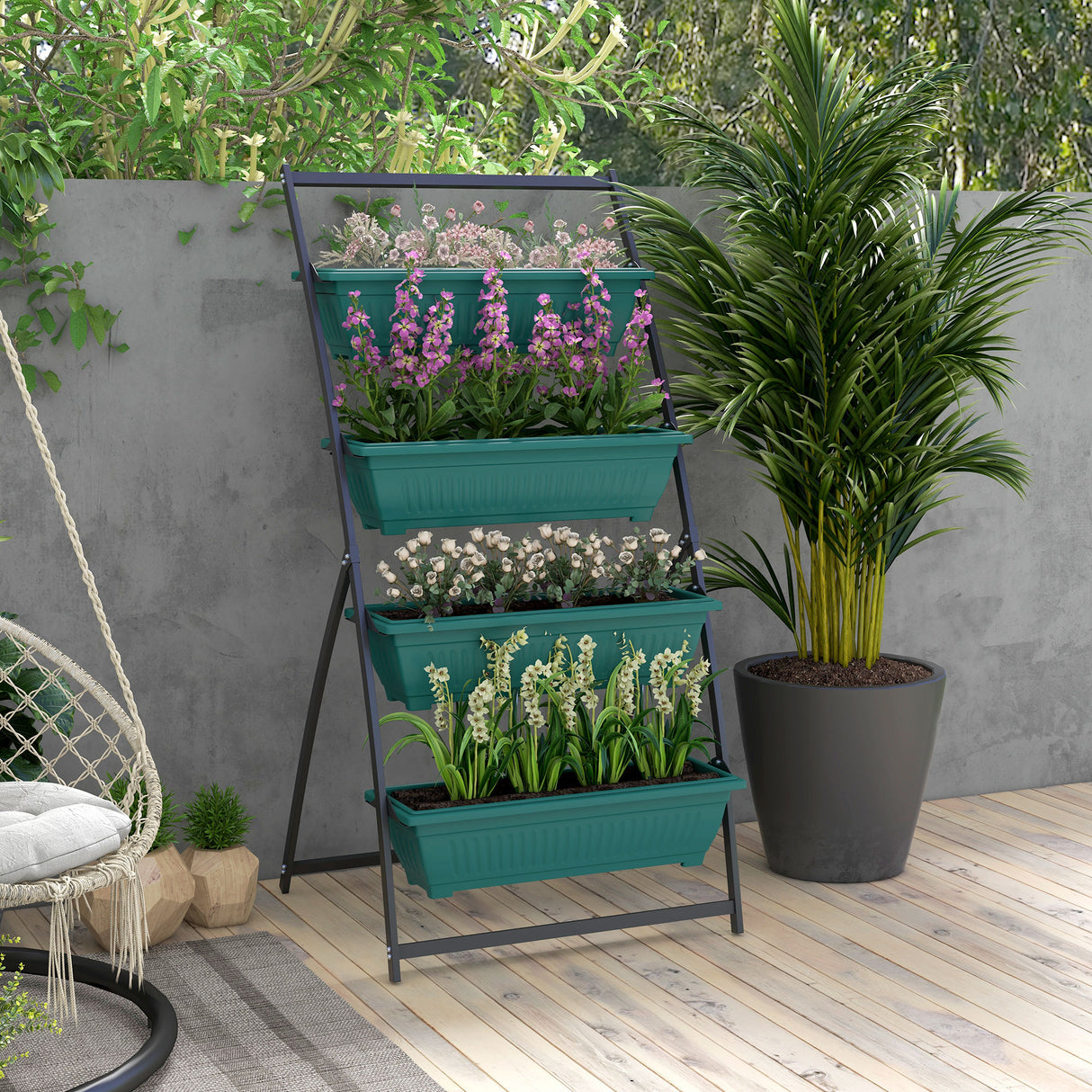 Outsunny 4 Tier Vertical Garden Planter Set