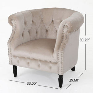 Celestialis - Upholstered Club Chair With Tub Design And Rolled Recessed Armrests