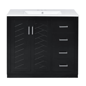Bathroom Vanity With Sink Combo, Storage Cabinet, Freestanding Set With 3 Drawers & Soft Closing Doors