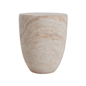 Outdoor / Indoor Lightweight, Concrete Side Table, Travertine - Beige