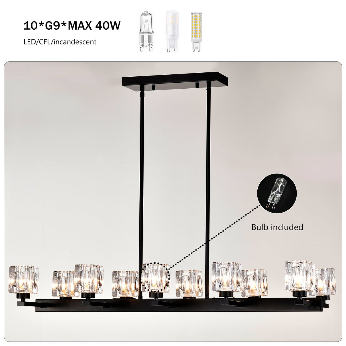 10-Light Chandelier for Dining Room
