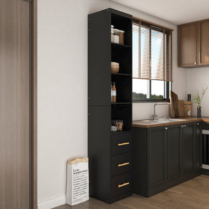 85.04" Tall Storage Cabinet with Drawer and Shelves
