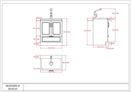 Cardinal - Laundry Cabinet With Faucet And Sink - White
