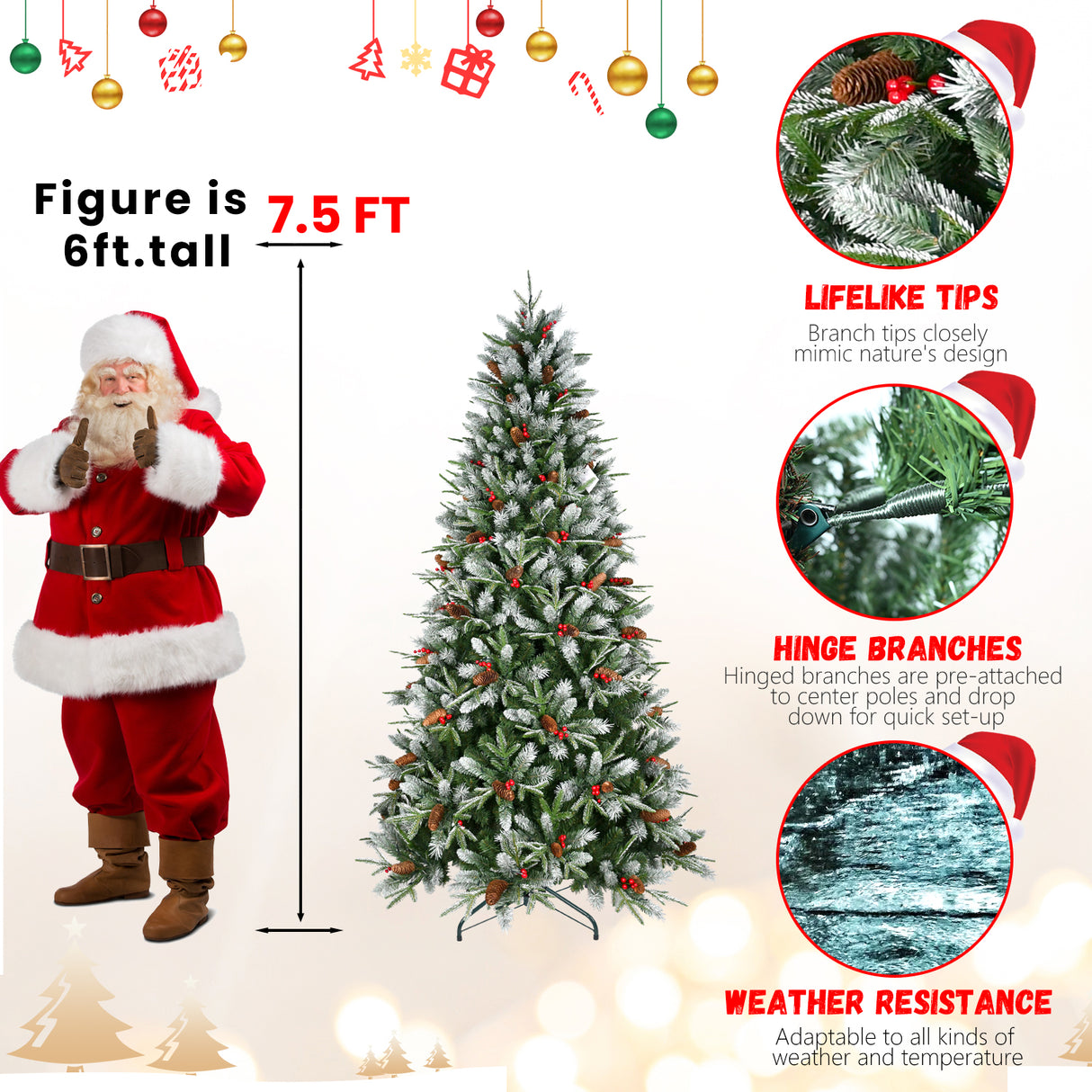 5FT Christmas Tree with 1131 Tips