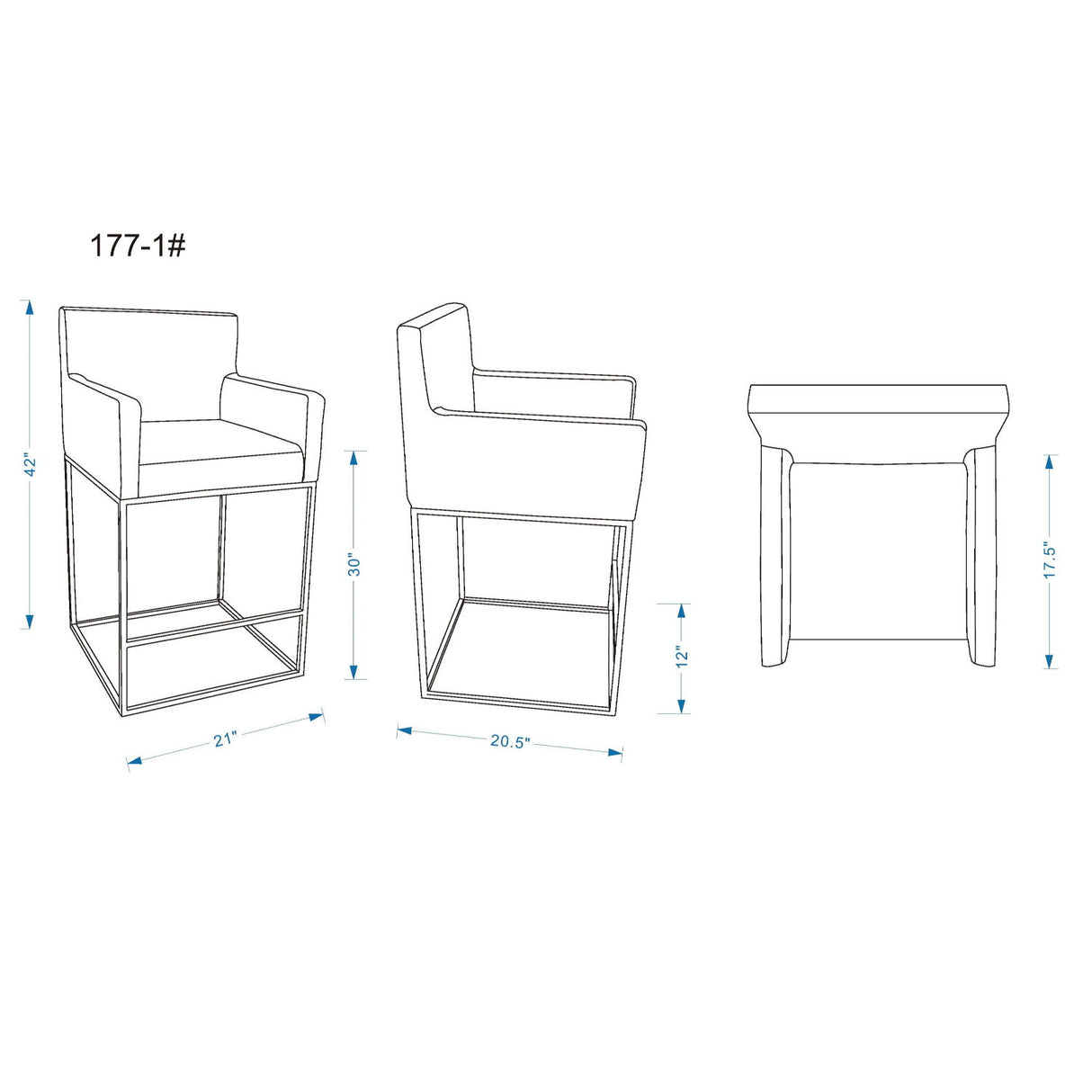 Ambassador - Barstool With Square Frame