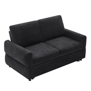 Convertible Sofa Bed Loveseat With Adjustable Backrest And USB Ports