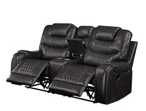 Braylon - Recliner Loveseat With Cupholder Console - Brown - Best Buy Furniture