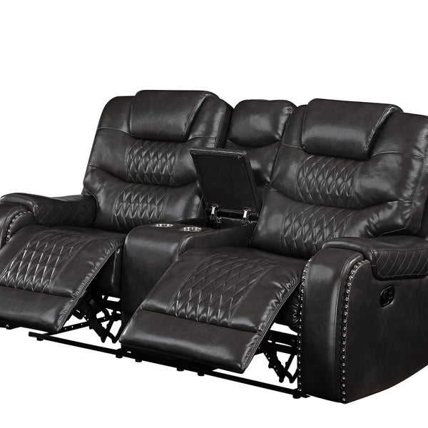 Braylon - Recliner Loveseat With Cupholder Console - Brown - Best Buy Furniture