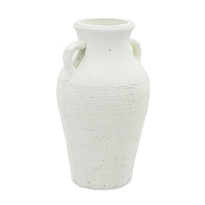 Rustic White Terracotta Tall Vase