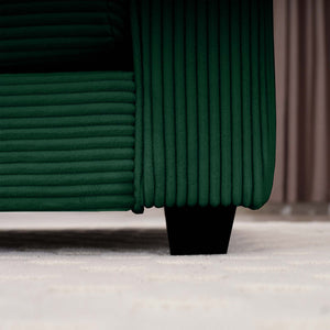 Modern Upholstered 4 Seater Fabric Sofa With Arm And Throw Pillows