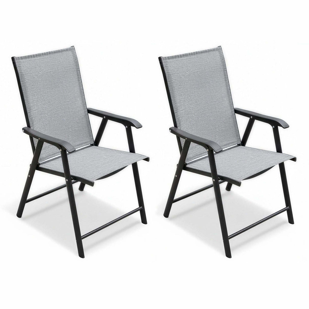 Outdoor Patio Chairs Set of 2 Stackable Portable for Deck, Garden, Camping and Travel