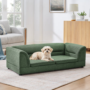 Oversized Pet Sofa, Curved Armrest Rectangular Dog Sofa