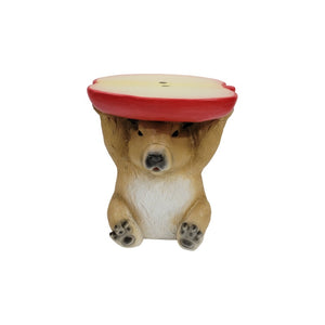 14" Capybara Holding Apple Slice Stool