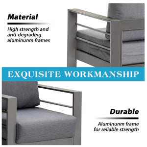 All Weather Patio Loveseat With Thick Cushions - Gray / Gray
