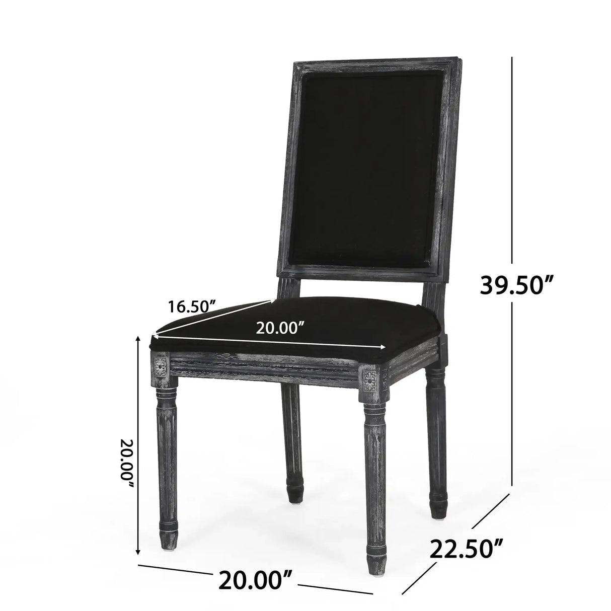 French Country Style Dining Chair With Upholstered Seating And Fluted Legs - Best Buy Furniture