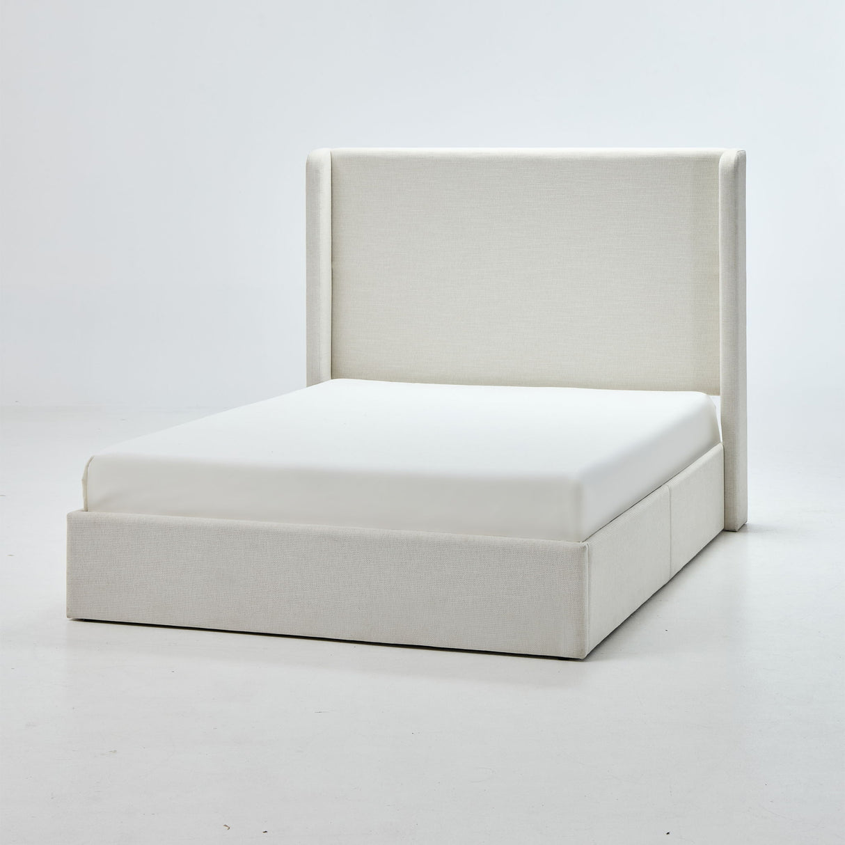 Carmen - Full Size Upholstered Wingback Bed - Ivory
