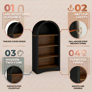 47" Freestanding Display Rack with Woodgrain Shelves