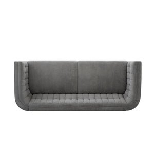 Modern 3 Seater Sofa, Upholstered Couch With Curved Armrests