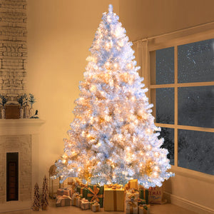 7.4FT Sliver Pre-Lit Artificial Christmas Tree