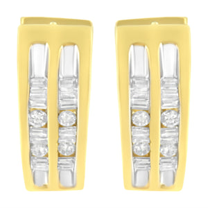 10K Yellow Gold 1/2 cttw Diamond Huggy Heart Hoop Earrings (I-J Clarity, I2-I3 Color)