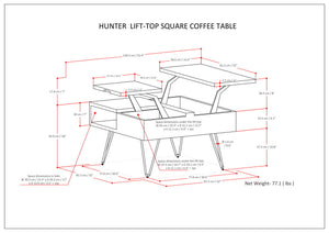 Hunter - Lift Top Square Coffee Table - Natural