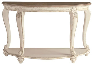 Realyn - Sofa Table - White / Brown - Best Buy Furniture