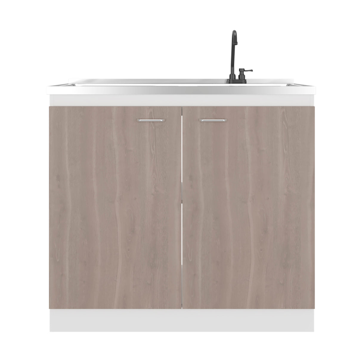 Salento Freestanding Sink, Double Door Cabinet, Two Shelves