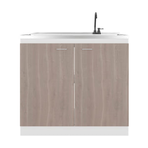 Salento Freestanding Sink, Double Door Cabinet, Two Shelves