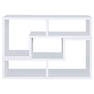 Convertable L-Shaped Bookcase With Open Shelves - White