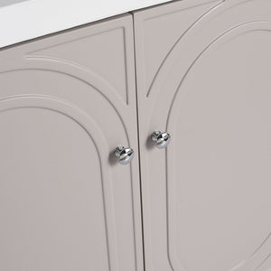 Contemporary Freestanding Bathroom Vanity With Resin Sink & Soft-Close Cabinet Doors