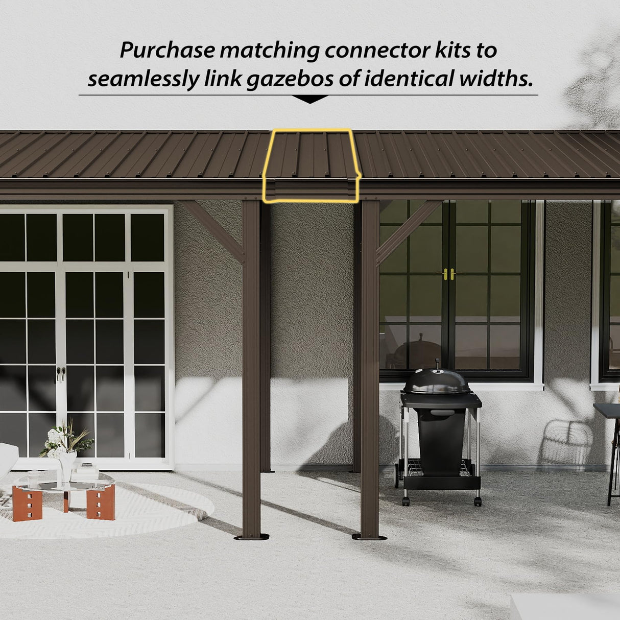 Gazebo Connector Kit for 12ft Width Wall-Mounted Gazebos