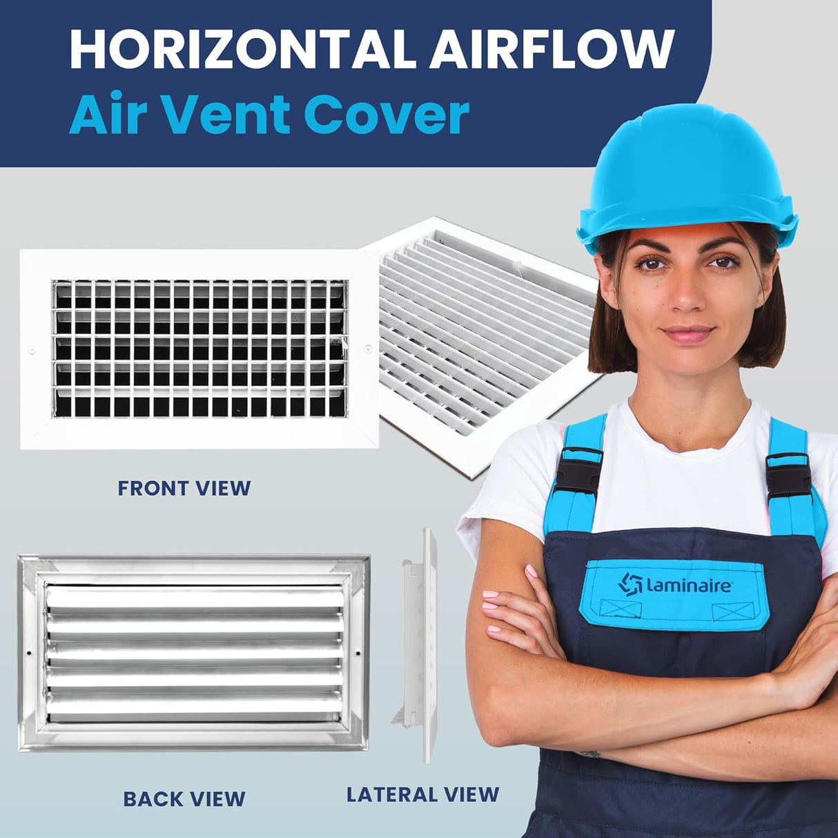 Adjustable Single Deflection Aluminum HVAC Vent Cover