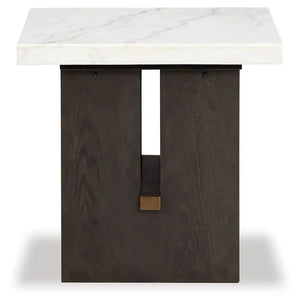 Burkhaus - Rectangular End Table - White / Dark Brown - Best Buy Furniture