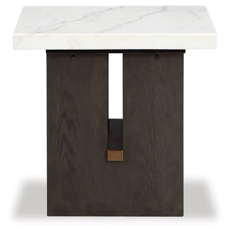 Burkhaus - Rectangular End Table - White / Dark Brown - Best Buy Furniture