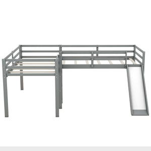 L Shaped Loft Bed With Ladder And Slide