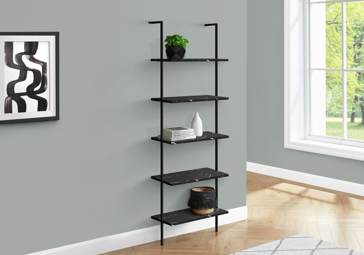 Bookshelf, Bookcase, Etagere, Ladder, 5 Tier, For Office, Marble Look Contemporary & Modern - Best Buy Furniture