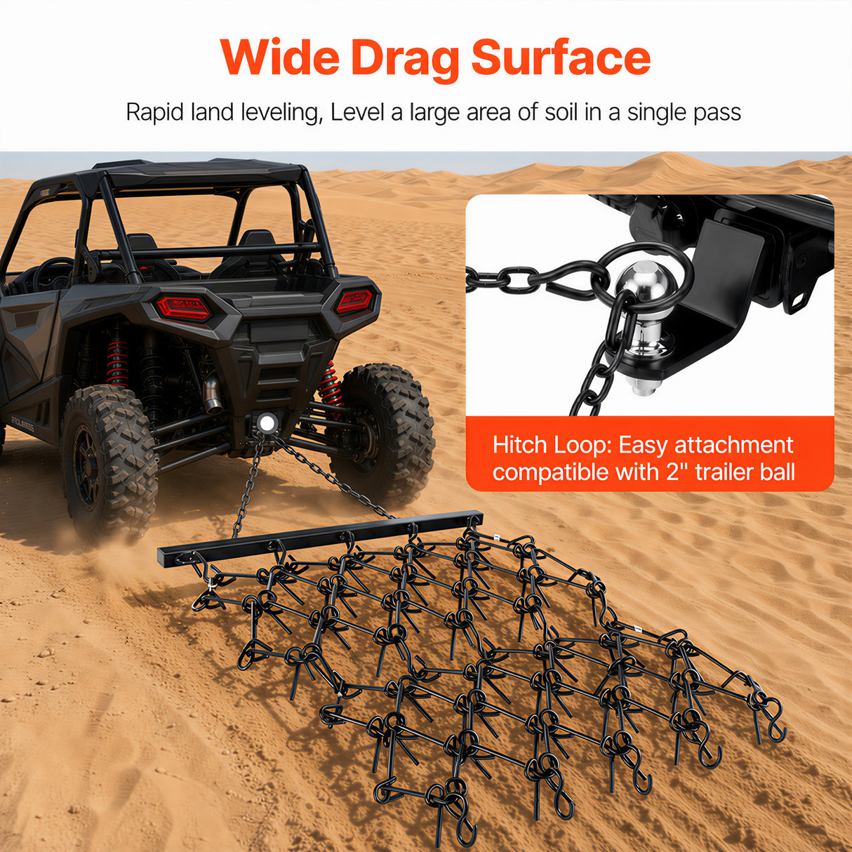 5FTX4.5FT Heavy-Duty Steel Drag Harrow