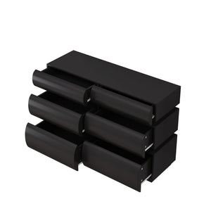 Minimalist Modern 6 Drawer Dresser, Handle Free Design With Wide Storage
