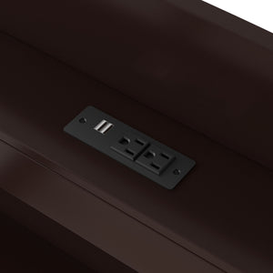 Platform Bed With LED Headboard, Charging Station, Trundle And 2 Drawers